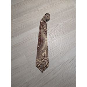 Vintage Allen Solly All Silk Pebble Pattern Necktie – Brown & Beige